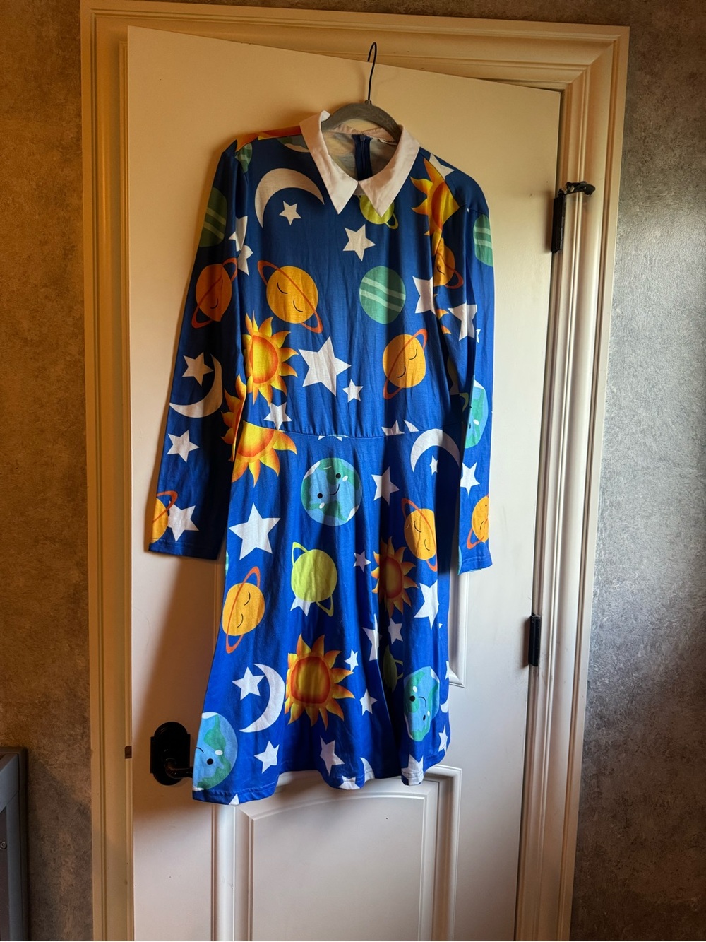 Blue Celestial Print Long Sleeve Dress - Ms. Frizzle Costume- Magic School Bus